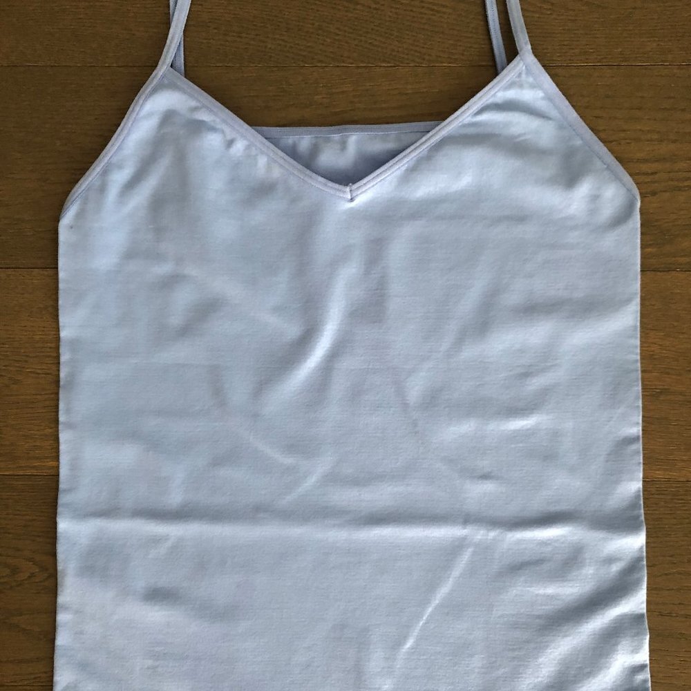 Blue V Neck form fitting Top (no tags) sz XS/S